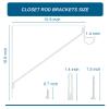 YROUHNAE 4 Pack Heavy Duty Closet Shelf and Rod Brackets, 10.9 x 12.3 x 1 Inch Closet Rod Support Bracket, White Closet Rod Hangers Bracket for Walk-in Closet view 2