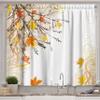 Ambesonne Nature Long Kitchen Curtains, Autumn Maple Leaves Branches in Fall Earthen Tones Faded Woodland Art Print, Two Panels Drapes with Rod Pocket Room Decor, 55" x 45", Tan Yellow view 1