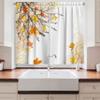 Ambesonne Nature Long Kitchen Curtains, Autumn Maple Leaves Branches in Fall Earthen Tones Faded Woodland Art Print, Two Panels Drapes with Rod Pocket Room Decor, 55" x 45", Tan Yellow view 2
