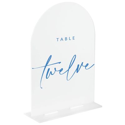 JINMURY 10 Pack Frosted Arch Acrylic Sign with Stand | 5x7 Inch Blank Frosted Arch Acrylic Table Sign with Base, DIY Table Numbers Wedding Signages, Events & Parties
