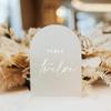 JINMURY 10 Pack Frosted Arch Acrylic Sign with Stand | 5x7 Inch Blank Frosted Arch Acrylic Table Sign with Base, DIY Table Numbers Wedding Signages, Events & Parties view 3