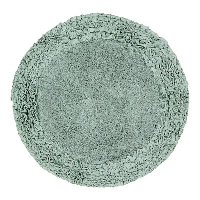 Better Trends Premium Bathroom 30 Round Mat 100% Cotton, Water Absorbent Non-Slip Backing, Machine Washable for Bathroom, Tub, and Shower Use, Sage Shaggy Border Collection