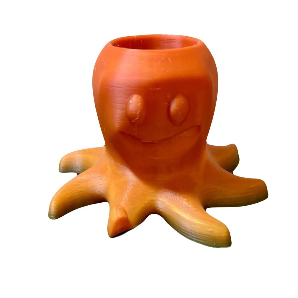 Rainbow Octopus 3D Printed Succulent Houseplant Plug Planter Cactus Pot (Blue Rainbow)