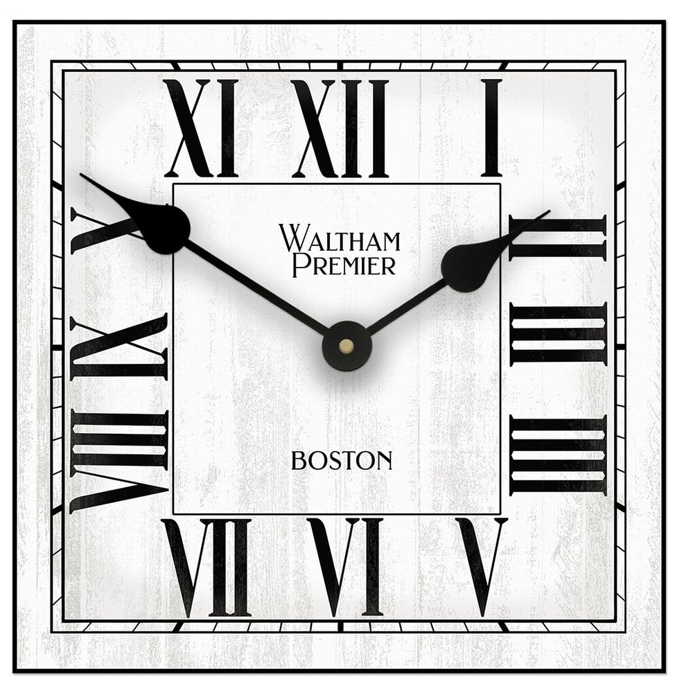 Classic White Square Wall Clock 2 | Ultra Quiet Quartz Mechanism | Hand Made in USA Beautiful Crisp Lasting Color | 8 Sizes (24-Inch, Classic White)