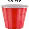 DecorRack 150 Count Red Party Cups, 16 oz BPA Free Plastic Cups, Perfect for Birthday, Picnic, Indoor and Outdoor Event, Stackable, Reusable, Disposable Round Beverage Drinking Cups (Red,150 Pack) view 2
