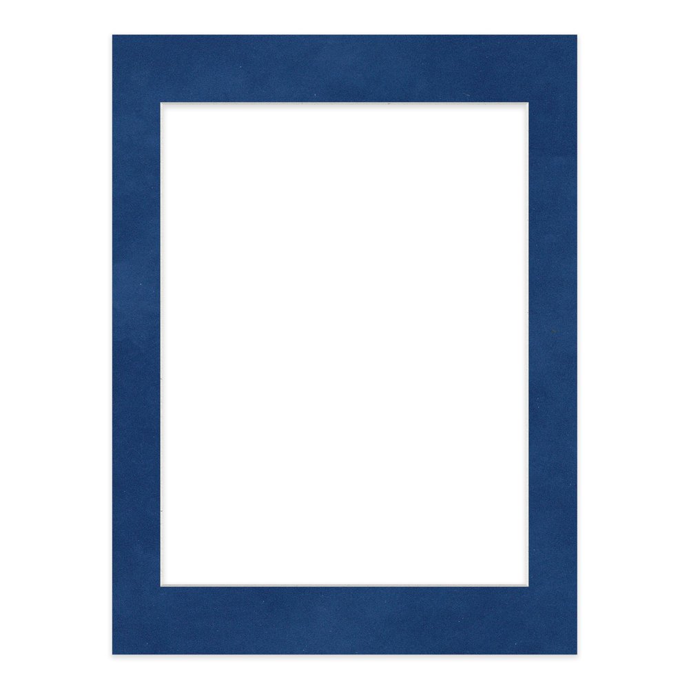 12x16 Mat Bevel Cut for 10x13 Photos - Acid Free Brooke Blue Suede Precut Matboard With Backing Board and Crystal Clear, Self Seal Photo Mat Bag - For Pictures, Photos, Framing - 4-ply Thickness
