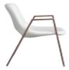 Zuo Desi Dining Chair (Set of 2) White & Walnut, White Dining Chair, Plush and Durable Faux Leather Fabric, Plywood, Indoor Dining, 21.7" W x 23.2" D x 32.5" H view 4