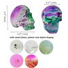 FZBHRO Crystal Skull Head Statues Clear Skull Figurines K9 Glass Skull Gemstone Halloween Decor Gifts for Women Plating Green Purple 2.8" view 3
