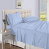 PG Beddings 1000-TC Ultra Soft Egyptian Cotton 4-Piece Sheet Set Olympic Queen Size Bed 24 inch Provides Peaceful Sleep Stripe Pattern, Light Blue view 1
