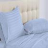 PG Beddings 1000-TC Ultra Soft Egyptian Cotton 4-Piece Sheet Set Olympic Queen Size Bed 24 inch Provides Peaceful Sleep Stripe Pattern, Light Blue view 2