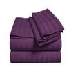 PG Beddings 1000-TC Ultra Soft Egyptian Cotton 4-Piece Sheet Set Twin XL Size Bed 24 inch Provides Peaceful Sleep Stripe Pattern, Plum view 3