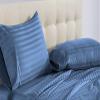 PG Beddings 1000-TC Ultra Soft Egyptian Cotton 4-Piece Sheet Set Full Size Bed 24 inch Provides Peaceful Sleep Stripe Pattern, Medium Blue view 2