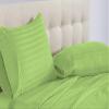PG Beddings 1000-TC Ultra Soft Egyptian Cotton 4-Piece Sheet Set Full Size Bed 24 inch Provides Peaceful Sleep Stripe Pattern, Sage view 2