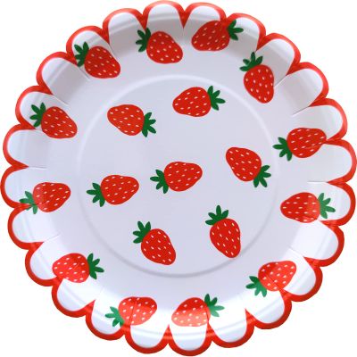 48 Pack 7 Inches Disposable Red Paper Plates Disposable Plates Strawberry Party Paper Plates Dinner Dessert for Sweet One Strawberry Theme Baby Shower Birthday Wedding Barbecue Wine Party Supplies