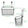 ACXFOND 4PCS Over the Cabinet Basket, Over Cabinet Door Organizer, Grid Storage Baskets with Hooks, Metal Hanging Basket Kitchen Storage Organizer Holder for Pantry, Bathroom, Black, 11x9.2x4.3 view 2