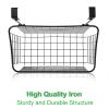 ACXFOND 4PCS Over the Cabinet Basket, Over Cabinet Door Organizer, Grid Storage Baskets with Hooks, Metal Hanging Basket Kitchen Storage Organizer Holder for Pantry, Bathroom, Black, 11x9.2x4.3 view 3