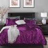 Ultra Soft Silk Like Satin 9 Piece Comforter Set (Comforter + Duvet Cover + Flat Sheet + Fitted Sheet 19" Deep Pocket + 4 Pillow Cases + 1 Bed Skirt) Bedding Set Egg Plant, Olympic Queen view 4