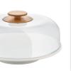 Alessi Mattina BG06 G - Design Porcelain Cake Stand with PMMA Lid and Bamboo Knob, Grey view 3