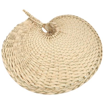 EXCEART 1Pc Woven Straw Fan Natural Wheat Straw Hand Fan Natural Wall Decor Hand (Light Yellow)