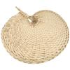 EXCEART 1Pc Woven Straw Fan Natural Wheat Straw Hand Fan Natural Wall Decor Hand (Light Yellow) view 1