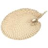 EXCEART 1Pc Woven Straw Fan Natural Wheat Straw Hand Fan Natural Wall Decor Hand (Light Yellow) view 2