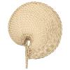EXCEART 1Pc Woven Straw Fan Natural Wheat Straw Hand Fan Natural Wall Decor Hand (Light Yellow) view 3