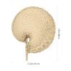 EXCEART 1Pc Woven Straw Fan Natural Wheat Straw Hand Fan Natural Wall Decor Hand (Light Yellow) view 4