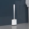 WELEN Non -Dead Corner Home -Free Toilet Brush, Wall -Mounted Bathroom Long Handle Cleaning Silicone Suite Toilet Toilet Brush(Classic Black [Land]) view 1