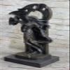 EUROPEAN BRONZE Art Deco Mythical Mythology Sexy Girl with her Dragon Bronze Figurine Decor Deal Handmade view 2