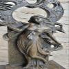 EUROPEAN BRONZE Art Deco Mythical Mythology Sexy Girl with her Dragon Bronze Figurine Decor Deal Handmade view 4