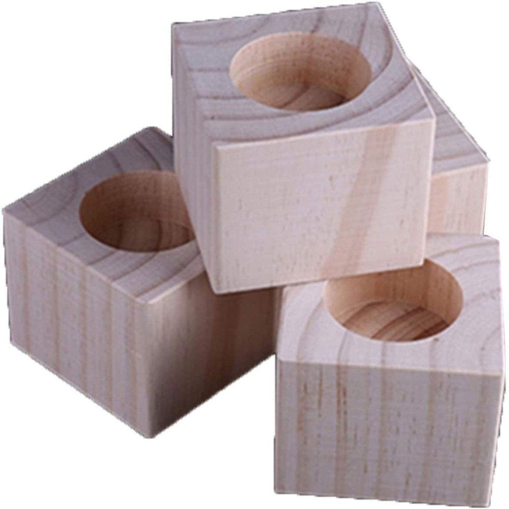 LUOFDCLDDD Furniture Legs4 Piecesniture Legs Wood Homeniture Riserniture Feet Square Round Hole Increaseniture Height 10Cm,Wooden Table Desk Bed Elevator/Inner Diameter 3.2Cm