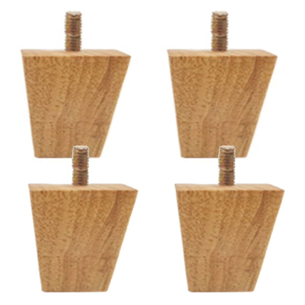 LUOFDCLDDD Furniture Legs4Pcs Woodenniture Feets Natural Solid Wood Reliable Legs M8 Cabinets with Anti-Slip Mats for Sofa Chair Tea Table, Straight/5Cm/2.0In