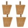 LUOFDCLDDD Furniture Legs4Pcs Woodenniture Feets Natural Solid Wood Reliable Legs M8 Cabinets with Anti-Slip Mats for Sofa Chair Tea Table, Straight/5Cm/2.0In view 1
