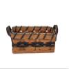 AMISH BASKETS AND BEYOND Oak Cracker Server Basket Leather Handles (Blue) view 1