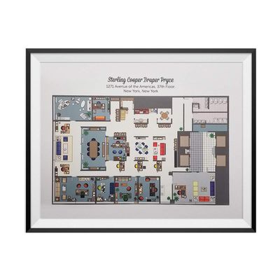 My Party Shirt Sterling Cooper Draper Pryce Floor Plan Poster 16 x 20