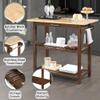 Convenience Concepts Designs2Go 3 Tier Butcher Block Kitchen Prep Island 40" - 3 Tier Modern Cooking Cart with Drawer, Food Serving Station for Kitchen, Dining Room, Espresso view 4