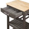 Convenience Concepts Ellaine 4 Tier Kitchen Cart with Drawer and Wine Rack, 24.75 x 16.5 x 34.5, Wirebrush Dark Gray/Butcher Block view 3