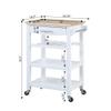 Convenience Concepts Ellaine Butcher Block Kitchen Cart 24.75" - 4 Tier Kitchen Island with Storage Drawer, Dining Room Wine Rack on Wheels, Coffee Station Table, Mobile Utility Trolley, White view 4