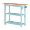 Convenience Concepts Designs2Go 3 Tier Butcher Block Kitchen Prep Island 40" - 3 Tier Modern Cooking Cart with Drawer, Food Serving Station for Kitchen, Dining Room, Sea Foam view 1