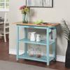 Convenience Concepts Designs2Go 3 Tier Butcher Block Kitchen Prep Island 40" - 3 Tier Modern Cooking Cart with Drawer, Food Serving Station for Kitchen, Dining Room, Sea Foam view 2