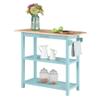 Convenience Concepts Designs2Go 3 Tier Butcher Block Kitchen Prep Island 40" - 3 Tier Modern Cooking Cart with Drawer, Food Serving Station for Kitchen, Dining Room, Sea Foam view 3