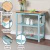 Convenience Concepts Designs2Go 3 Tier Butcher Block Kitchen Prep Island 40" - 3 Tier Modern Cooking Cart with Drawer, Food Serving Station for Kitchen, Dining Room, Sea Foam view 4