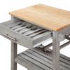 Convenience Concepts Ellaine 4 Tier Kitchen Cart with Drawer and Wine Rack, 24.75 x 16.5 x 34.5, Wirebrush Light/Butcher Block view 3