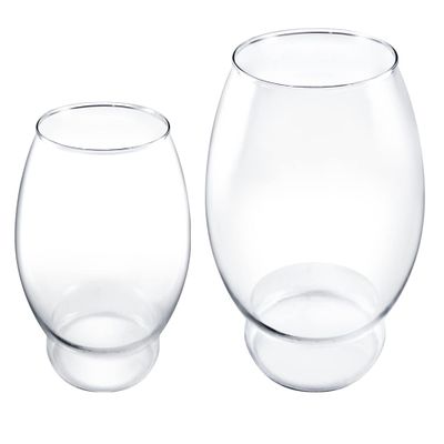 Glass Beta Goldfish Fish Bowl Round Vase Small Glass Round Vase for Weddings, Events, Decorating, Arrangements, Flowers, Office, or Home Decor (Large, 1 Gallon)
