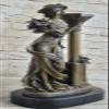EUROPEAN BRONZE Handcrafted by Lost Wax Method Gorgeous Woman Posing for Picture Bronze Sculpture view 1