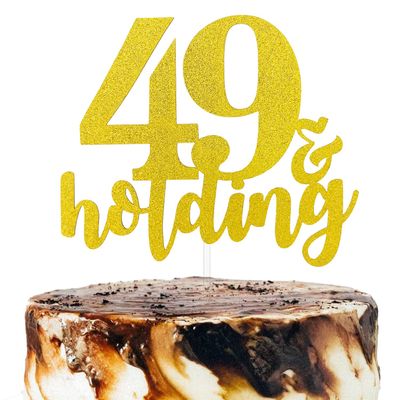 49 and Holding Cake Topper, Forever 49 Cake Dcor, Turning 50 Cake Topper, Happy 49th /50th Birthday Party Decoration, Funny Age 49+ Cake Pick