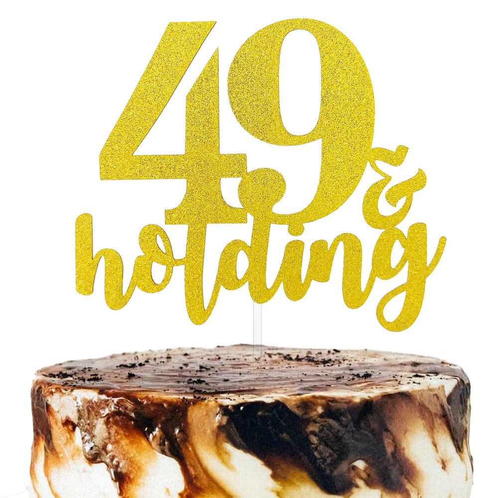 49 and Holding Cake Topper, Forever 49 Cake Dcor, Turning 50 Cake Topper, Happy 49th /50th Birthday Party Decoration, Funny Age 49+ Cake Pick