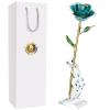 AliveRose Valentines Day Gifts for Wife, 24K Gold Rose Made from Real Rose - Unique Design 24K Dipped Rose for Anniversary Valentines Mothers Day Birthday Gifts (Teal Blue Rose with Stand) view 1