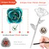 AliveRose Valentines Day Gifts for Wife, 24K Gold Rose Made from Real Rose - Unique Design 24K Dipped Rose for Anniversary Valentines Mothers Day Birthday Gifts (Teal Blue Rose with Stand) view 2