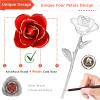 AliveRose 24K Gold Rose Made from Real Rose - Unique Design 24K Dipped Rose for Anniversary Valentines Mothers Day (Red Rose with Stand) view 2